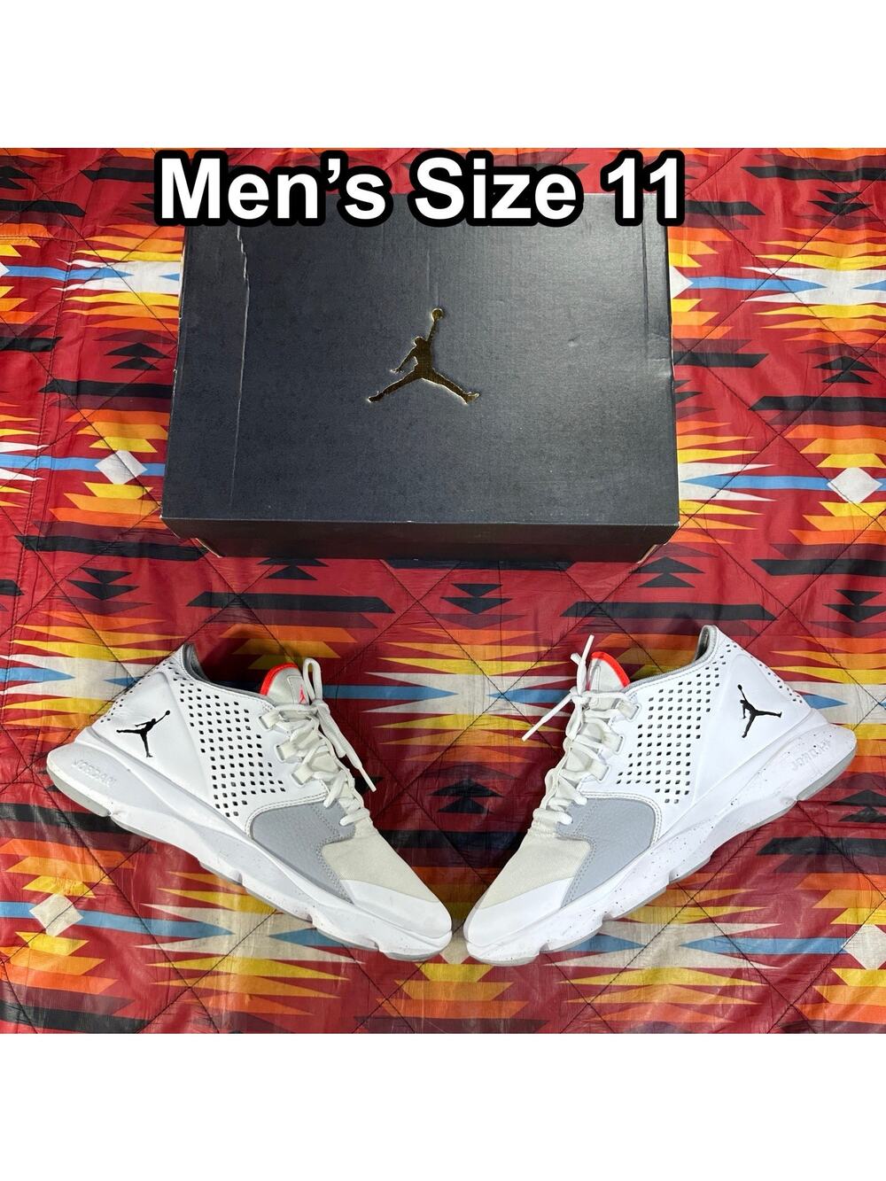 Nike Jordan Flow Basketball Shoe White Wolf Grey Men’s Size 11 833969-100